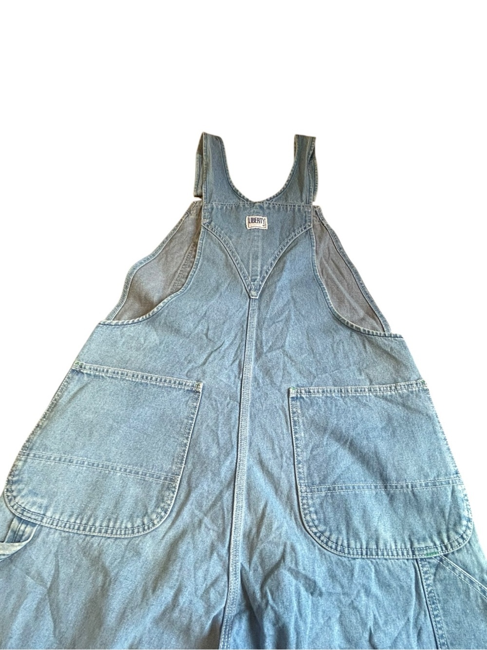 Vintage Liberty Denim Overalls Men’s 48x32 Light Wash Carpenter - Picture 11 of 16